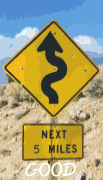 twisty road signs